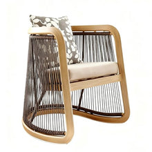 Apk i bc Rattan Single Courtyard Terrace Chair,Stable and Anti-Tipping, Suitable for Outdoor Patio Use, Includes 1 Cushion and 1 Pillow(Brown,65 * 78 * 88CM)