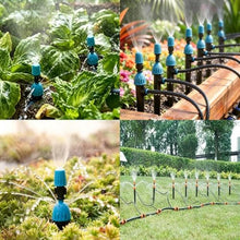 Drip Irrigation Kit Automatic Garden Watering System with Irrigation Drippers & Double Adjustable Misting Nozzles, Weatherproof & Construction(120m/393.6ft)