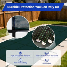 SHADEWIZ Swimming Pool Safety Underground Pool Cover, Swimming Pool Safety Cover, Cold Resistant Pool Cover 18' X 36' Contains All Hardware for Installation, Sturdy and wear-Resistant, Green