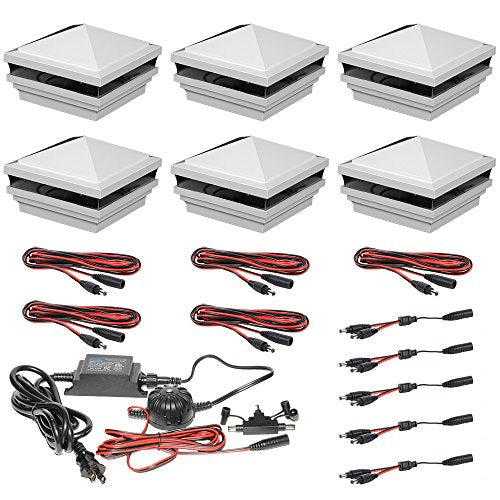 WEATHERABLES Haven 4x4 Post Cap Lights – Durable Low Voltage Post Lights with Photocell Sensor and Easy Installation for Vinyl Decks, Patios, Porches and More (6 Caps)