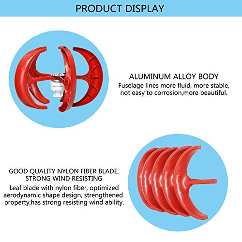 AISINILALAO Low Noise Wind Turbine Generator Kit 800W Vertical Wind Turbine Generator 12V 24V 48V with MPPT Controller for Farm Power Generation,24v