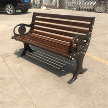 yinxx240708 Heavy-Duty Outdoor Benchs Iron Faux Wood Grain Resting Bench, Park Cast Aluminium Chair Outdoor Patio Long Back Seating Slatted Seat for Park, Yard & Porch(Large)