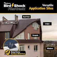Bird Shock Flex-Track Complete Starter Kit | Low-Profile Bird Deterrent System | Humane Avian Control Track | Pigeon Spike Alternative | Long-Term Exclusion | Plug-in Grey