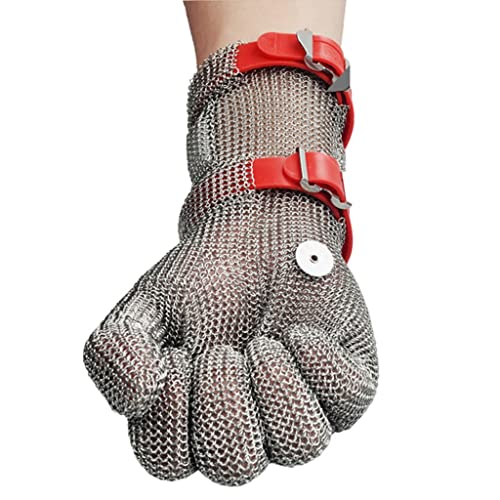 Cut Resistant Glove 32cm Long Stainless Steel Cut Resistant Gloves, Suitable for Slaughter, Kitchen, Garden, Outdoor Adventure Studio Gloves (Size : 2pcs/M)