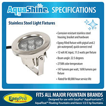 EasyPro Pond Products AquaShine LED Fountain Lights with 150 ft Power Cord, Digital Timer, and Remote Control