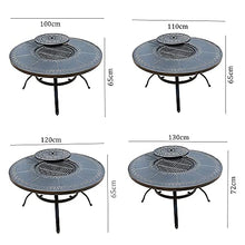 Outdoor Charcoal Grilled mesh cast Aluminum Round fire Pit Table Multifunctional anticorrosive one Table Dual Purpose Barbecue fire Pit
