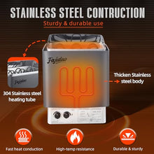 Fajiduo Sauna Heater, 4.5KW 110V Electric Sauna Stove with Bracket, Adjustable Temp & 3H Timer Dry Sauna Heater for Max 211 Cu.ft Saunas Rooms, Home Sauna, Commercial