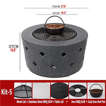Outdoor Fire Pit Wood-Burning Fire Pit On The Garden Terrace, Indoor Multi-Function Fireplace Barbecue Table, Outdoor Heater with Spark Protection Device (Color : Kit-1) (Kit 5)