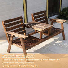 HYUIO Outdoor Garden Bench Heavy Duty Terrace Comfortable Bench Patio Seating Park Seat Chair Load-Bearing Capacity for Patio Park Commercial Use(Carbonized Brown)