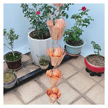 LZPHGB Rain Chain, Rain Chains for Downspouts Copper Chain Flood Temple Villa Guide Smooth Surface, Functional and Decorative Replacement for Gutter for Exterior Gutters,4