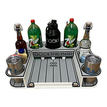 Docktail Butler Boat Table Caddy Organizer with Rod Holder Mount Storm Gray over Black