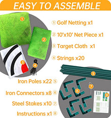 Gagalileo Golf Cage Hitting Net with Target Golf Training Aids Ball Return Net 10x10x10FT New Vision