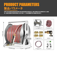 HBOOMOEM Stainless Steel Metal Water Pipe Storage Rack Frame，Portable Wall/Floor Mounted Metal Water Hose Reel，Suitable for Yards, Lawns, Farms, and Terraces.(B,39.5 * 26 * 37CM_40M)