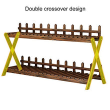 KYTGFH Flower Stand,2 Layer Rack Double Crossover Design Waterproof Sturdy and Stable Living Room Balcony Floor-Standing Fleshy Flower Pot Solid Wood,Brown,6 Sizes,Brown,60cmX30cmX64cm