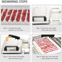 10 Holes Stainless Steel Kabob Maker Box, BBQ Meat String Skewer Machine, Shish Kebab Maker for Making Vegetable Kabobs, Barbecue Skewer, Outdoor Picnic Camping