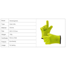 Silicone Glove with Lanyard Kitchen Grilling Gloves Oven Mitt Heat Resistant Non-Slip Cooking BBQ Grill Glove Baking Glove (Color : A, Size : 28 * 2.5cm)