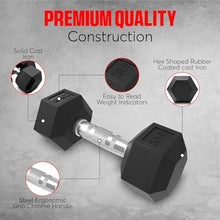 StrengthUSA Rubber Hex Dumbbell Set with Rack 450 lbs Black