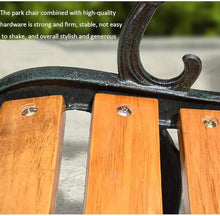 ERoomQ Outdoor GThe Bench,Outdoor GThe Terrace Bench, Cast Iron Anticorrosive Solid Wood Seat Leisure Table and Chair Combination (4piece Set)