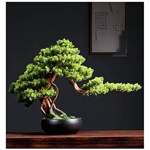 YXIANG56Q Fake Plants Welcome to the Real New Living Room Hotel Home Jewelry Green Plant Pot Potted Soft Root Carving Biser Plant Decoration Ornaments Bonsai Tree(C)