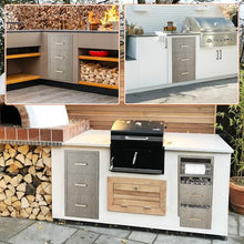 Takywep Stainless Steel BBQ Island Drawer with Paper Towel Holder Storage