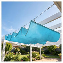 FENGZEQUAN Retractable Wave Awning Cover, Slip Rope Retractable Shade Sail, Replacement Pergola Awning for Outdoor Gardens, Patios, Decks and Gazebos，with Mounting Kit(W1.5*L15m/W4.92*L49.21ft)