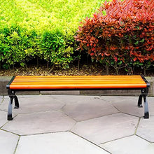 Park Benches for Outside Clearance No Back Outdoor Patio Bench Aluminum Frame and Wood/Plastic Wood Stool Top Outdoor Benche Light Weight High Load-Bearing (Color : A, Size : 1.8m)
