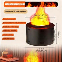 Upgraded 3D Water Vapor Fireplace/Round 3D Water Vapor Fireplace - with Adjustable Flame Height, Remote & Touch Control, Low Noise, Matte Black Finish for Modern Home/Office 40cm/15.3in