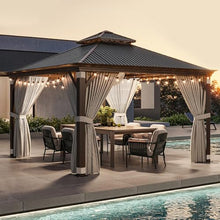 BELLEZE 12x12ft Hardtop Gazebo Brown