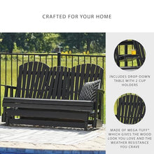 Signature Design by Ashley Hyland Wave HDPE Patio Glider Loveseat, Black