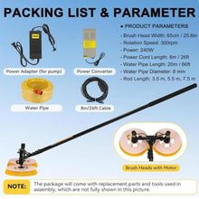 Electric Pool Cleaning Brush w/Adjustable Brush Head,Extendable Window Cleaning Pole Cleaner Kit,Photovoltaic & Solar Panel Cleaning Tool