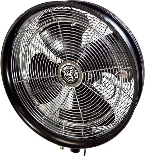 HydroMist Misting Fan, High-Pressure Oscillating, Black