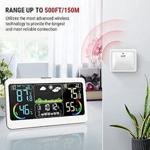 JDXQBLD 150M Wireless Weather Station Chargeable Room Thermomether Hygrometer with Weather Forecast Big LCD Display