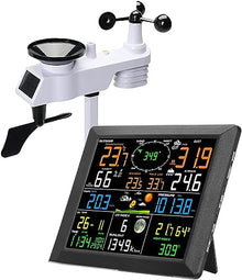 HeiDD Professional Weather Stations, Weather Station with Weather Forecast, Display About Outdoor Humidity, Temp, air Pressure, Wind Speed and Direction, Rainfall, for Home, Farm