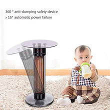 UGD8TQR Patio Heater Table Patio Heater Waterproof Home Tempered Glass Electric Heater for Outdoor Indoor Black