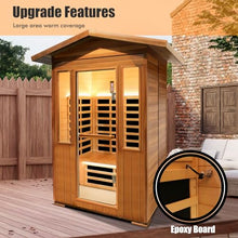 RIGO Outdoor 2-Person Infrared Sauna Red Cedar Hemlock 1800W