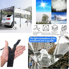 YPIOUREN Outdoor Curtains With Zipper, Transparent Waterproof Tarpaulin Curtains,Gazebo Tarpaulin Side Panel With Zipper Door, PVC Clear Waterproof Tarpaulin Side Panels, For Patio(6x20m/19.7x65.62ft)