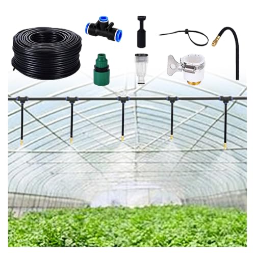 Misting Irrigation System Kit for Garden, Versatile Greenhouse Drip Irrigation Kit with 360° Adjustable Nozzle - Easy DIY Installation
