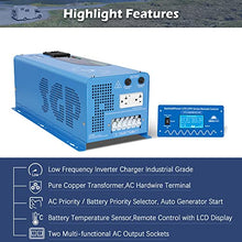 SUNGOLDPOWER 4000W 24Vdc Pure Sine Wave Inverter Low Frequency 240Vac Input 120Vac/240Vac Output Split Phase with Battery Charger Off-Grid 12000W Peak,(Upgrade)
