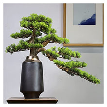 Fake Plants 23 Inch Tall Artificial Pine Bonsai Ornament, Simulation Welcoming Pine, Faux Tree for in The Wine Cabinet and Tea Room（with Cleaning Brush） Bonsai Tree