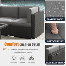 KHOLH Patio Furniture Set with Fire Pit Table, 15 Pieces Outdoor All-Weather Wicker Conversation Sectional Chair Sofa Set with 4 Swivel Chairs
