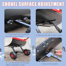 DPQYJPP Snow Shovel for Driveway, Push Snow Shovels Outdoor Snowplow Snow Pusher Anti Slip Wheels 42cm Shovel Head 360° Adjustable ice Snow Removal Tool for Driveway & Walkway