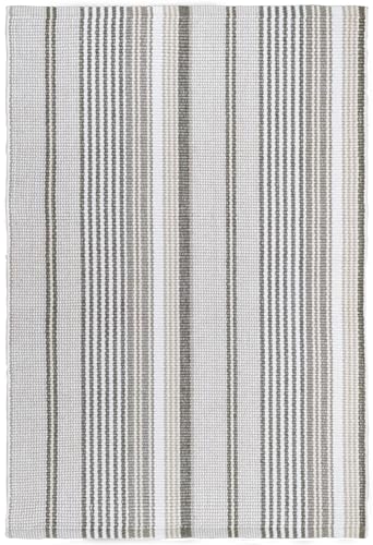 Dash & Albert Gradation Ticking Grey Striped Indoor/Outdoor Rug, 8'6"x11'6"