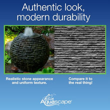 Aquascape Stacked Slate Sphere Fountain, 24 Inch Diameter 61 cm, Lightweight Fiber-Resin Composite Decorative Water Feature, Includes Tubing for Easy Setup, 78287
