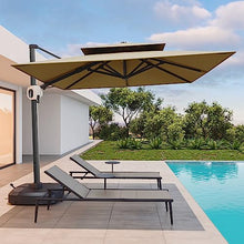 EAST OAK 10ft Square Patio Umbrella Tan