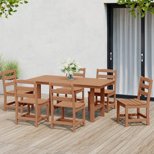 Costaelm Outdoor Patio Table, Outdoor Dining Table for 6, Weather Resistant Rectangle Patio Table with Umbrella Hole for Outside, Garden, Poolside, Porch, Teak