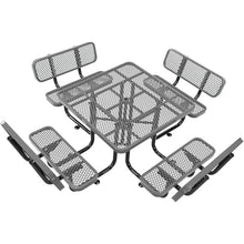 Global Industrial 46" Square Picnic Table with Backrests, Expanded Metal