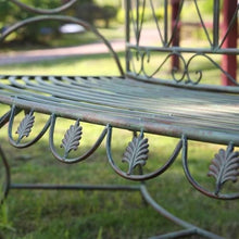 GRFIT Outdoor Bench Garden Bench Vintage Green with Backrest, Double Iron Seating for Outdoor Balcony, for Porch, Patio, Park, Chairs Garden Bench
