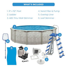 Aquarian Venetian 21 Ft Above Ground Pool Kit with Pump & Leaf Skimmer