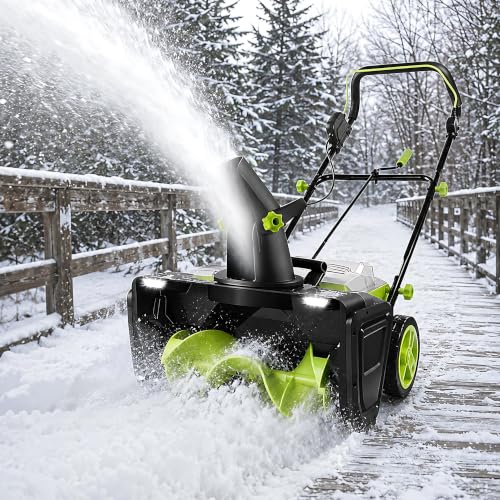 QIUNAOZI 40v Lithium Battery Cordless Snow Blower, Nylon Spiral Blade