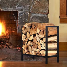EliteBloom Wrought Iron Wood Storage Rack Bracket Fireplace Firewood Stand Timber Stacking Rack Fireplace Wood Rack Single Layer,